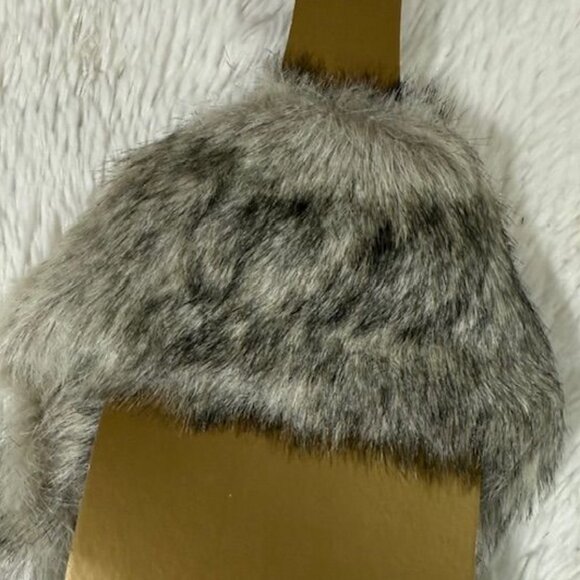 Pier 1 Imports Faux Fur Rhinestone Brooch Wine Bottle Collar Cape Vinodeco - Picture 8 of 12